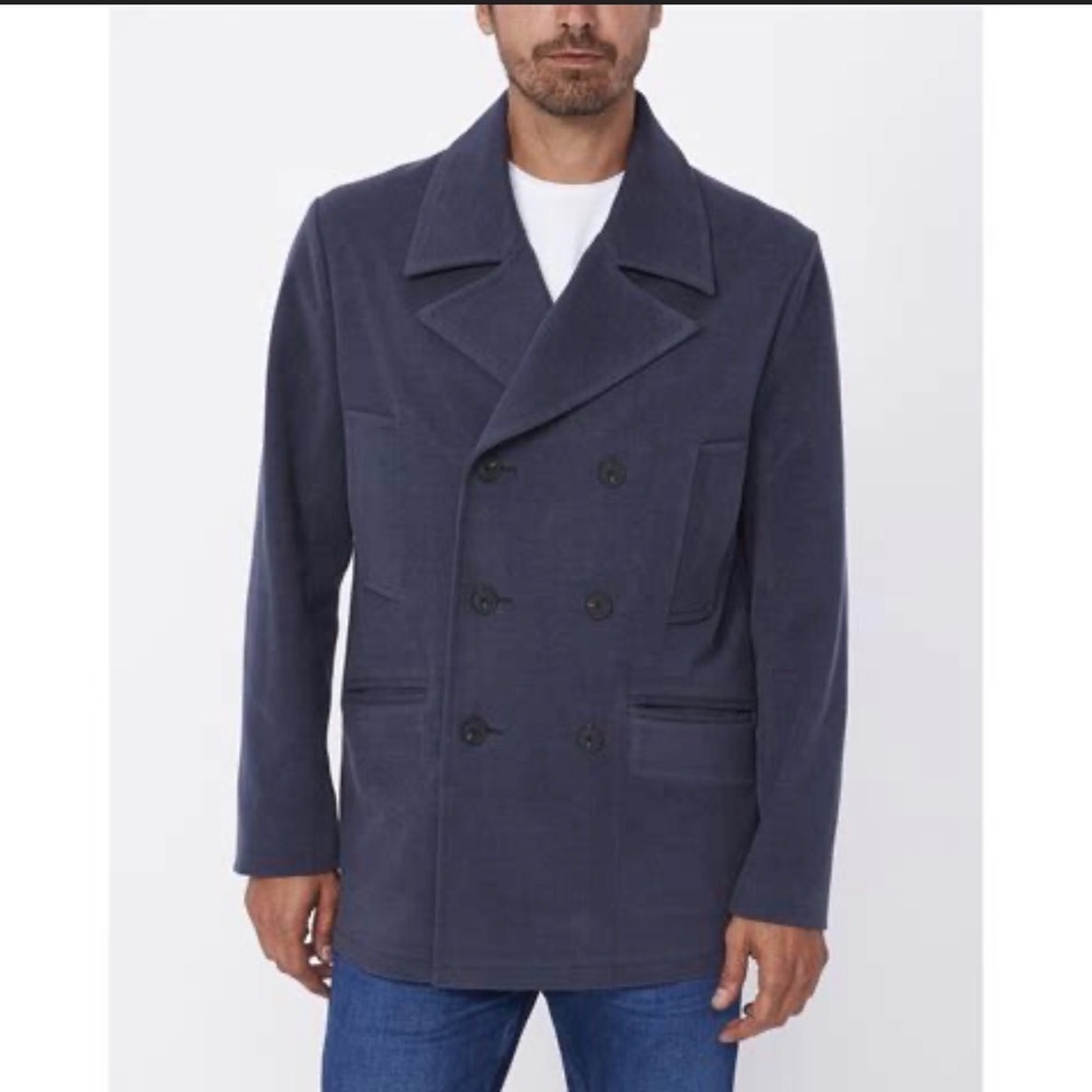PAIGE Ossie Peacoat L NWT Navy Double Breasted Wool Blend Jacket